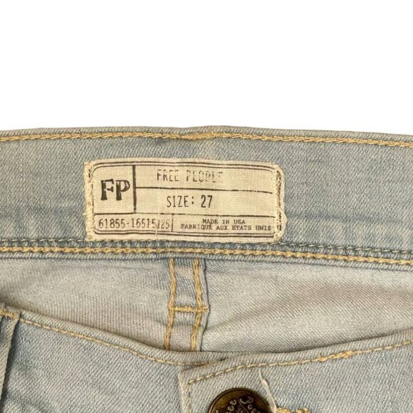 Free People Womens Jeans Skinny Size 27 Light Blue 61855-16515125 Denim 29X28 - Picture 3 of 4